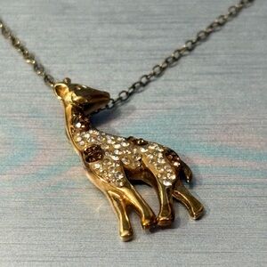 Zales Gold and Silver Giraffe Pendant Necklac S925 sterling silver